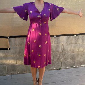 A.P.C. Lavinia Dress in Violet JellyFish Print